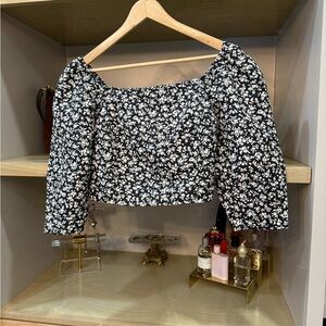 Levi's Black and White Floral Blouse